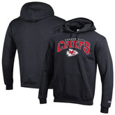 Kansas City Chiefs Champion Powerblend Arch over Logo Hoodie Black - NFL