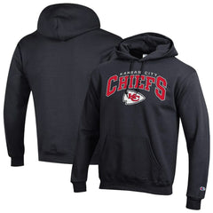 Kansas City Chiefs Champion Powerblend Arch over Logo Hoodie Black - NFL