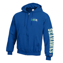 Seattle Seahawks Champion Powerblend Fleece Full-Zip Hoodie Royal - NFL