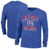 New York Giants Champion Ultimate Tri-Blend Long Sleeve T-Shirt Heather Royal - NFL