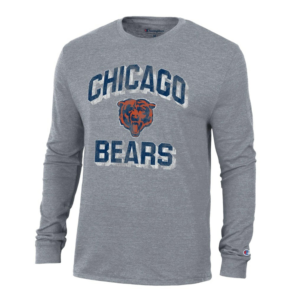Chicago Bears Champion Ultimate Tri-Blend Long Sleeve T-Shirt Charcoal - NFL