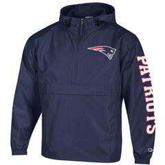 New England Patriots Champion Packable Windbreaker Half-Zip Jacket Navy - NFL