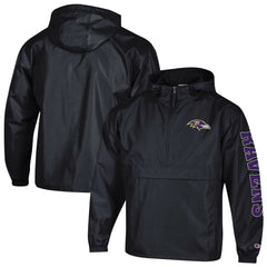 Baltimore Ravens Champion Packable Windbreaker Half-Zip Jacket Black - NFL