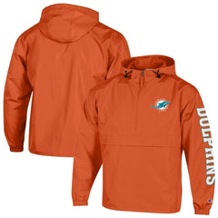 Miami Dolphins Champion Packable Windbreaker Half-Zip Jacket Orange - NFL