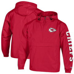 Kansas City Chiefs Champion Packable Windbreaker Half-Zip Jacket Red - NFL