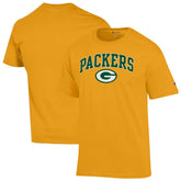 Green Bay Packers Champion Arch Over Logo T-Shirt Gold - NFL