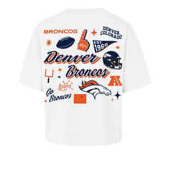 Denver Broncos '47 Women's Collage Script Reed City T-Shirt White - 47 brand