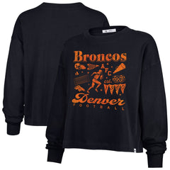 Denver Broncos '47 Women's Team Collage Sydney Long Sleeve T-Shirt Navy - 47 brand