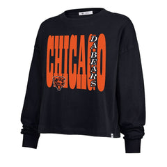 Chicago Bears '47 Women's Stacked Sydney Long Sleeve T-Shirt Navy - 47 brand