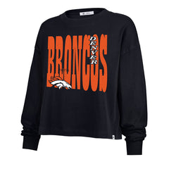 Denver Broncos '47 Women's Stacked Sydney Long Sleeve T-Shirt Navy - 47 brand