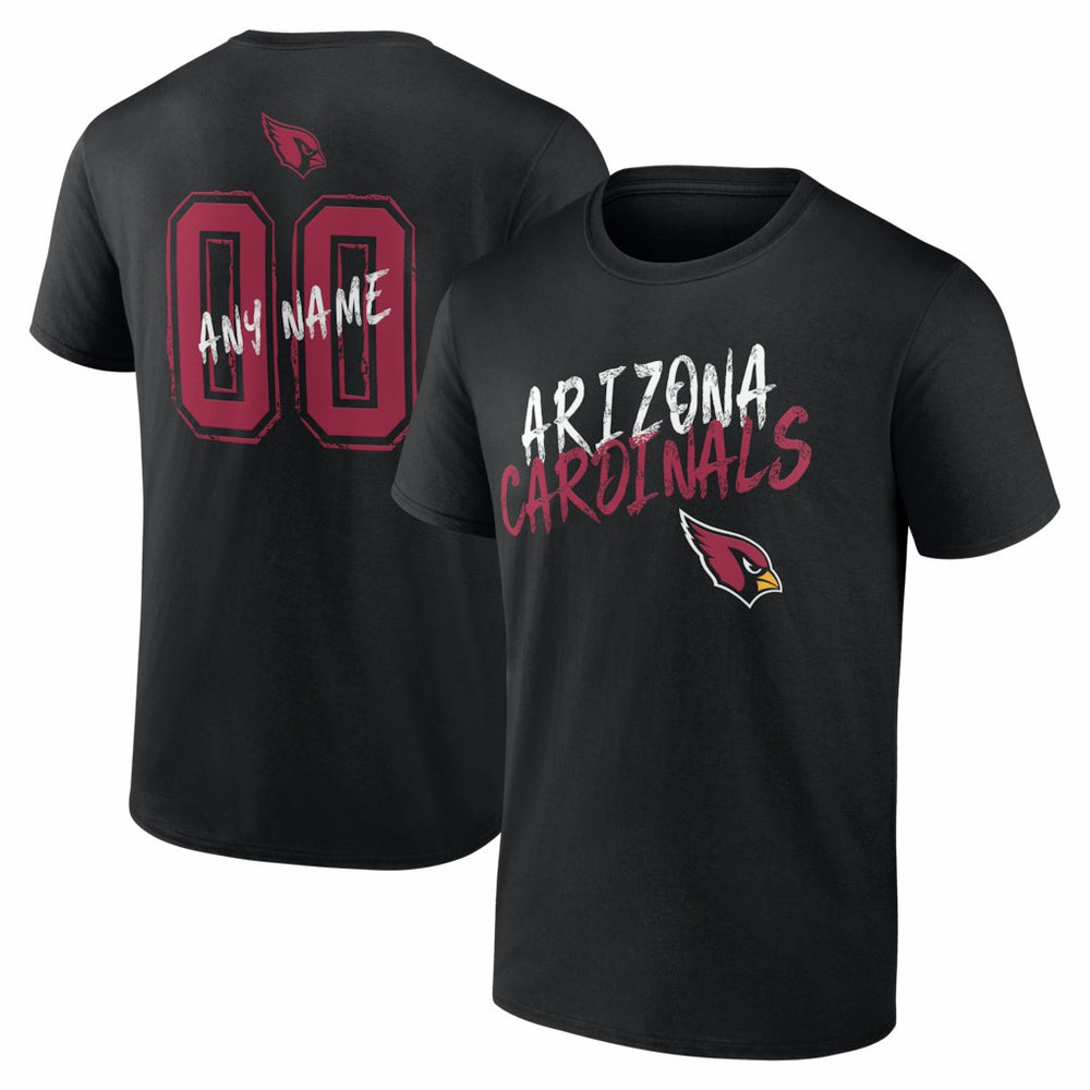 Arizona Cardinals Hustle Personalized Name & Number T-Shirt Black - NFL