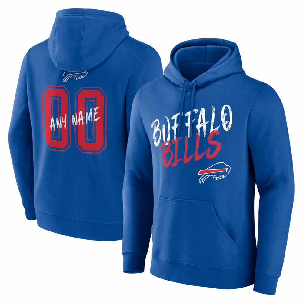 Buffalo Bills Hustle Personalized Name & Number Hoodie Royal - NFL
