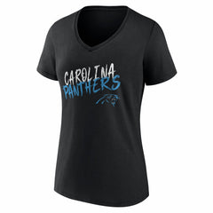 Carolina Panthers Women's Hustle Personalized Name & Number V-Neck T-Shirt Black - NFL
