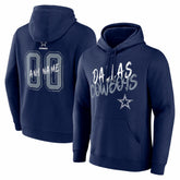Dallas Cowboys Hustle Personalized Name & Number Hoodie Navy - NFL