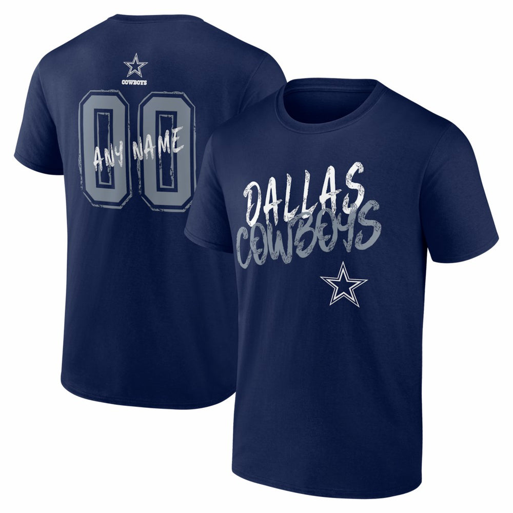 Dallas Cowboys Hustle Personalized Name & Number T-Shirt Navy - NFL