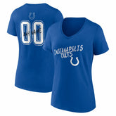Indianapolis Colts Women's Hustle Personalized Name & Number V-Neck T-Shirt Royal - NFL