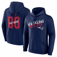 New England Patriots Hustle Personalized Name & Number Hoodie Navy - NFL
