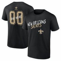New Orleans Saints Hustle Personalized Name & Number T-Shirt Black - NFL
