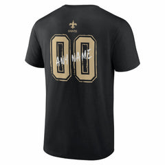 New Orleans Saints Hustle Personalized Name & Number T-Shirt Black - NFL