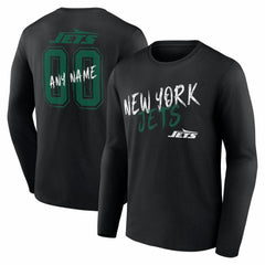 New York Jets Hustle Personalized Name & Number Long Sleeve T-Shirt Black - NFL