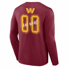 Washington Commanders Hustle Personalized Name & Number Long Sleeve T-Shirt Burgundy - NFL
