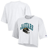 Jacksonville Jaguars Champion Women's Boyfriend Cropped T-Shirt White - NFL