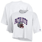 New England Patriots Champion Women's Boyfriend Cropped T-Shirt White - NFL