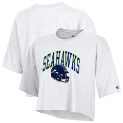Seattle Seahawks Champion Women's Boyfriend Cropped T-Shirt White - NFL