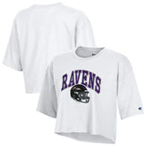 Baltimore Ravens Champion Women's Boyfriend Cropped T-Shirt White - NFL