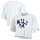 Buffalo Bills Champion Women's Boyfriend Cropped T-Shirt White - NFL