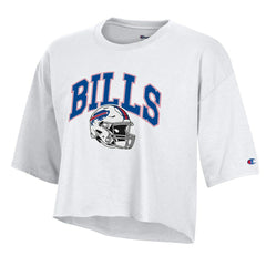Buffalo Bills Champion Women's Boyfriend Cropped T-Shirt White - NFL