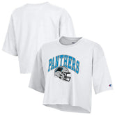 Carolina Panthers Champion Women's Boyfriend Cropped T-Shirt White - NFL