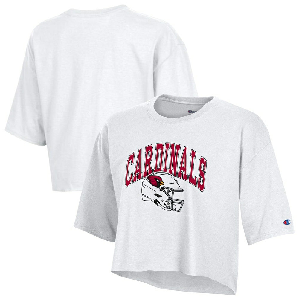 Arizona Cardinals Champion Women's Boyfriend Cropped T-Shirt White - NFL