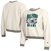Miami Dolphins Champion Women's Reverse Weave Fleece Sweatshirt Cream - NFL