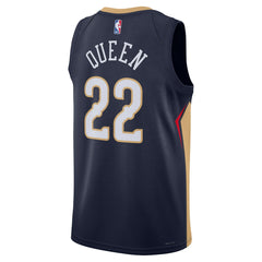 Nike - Derik Queen New Orleans Pelicans Unisex Swingman Jersey - Icon Edition - Navy