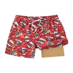San Francisco 49ers Chubbies Game Day Fit Classic Lined Swim Trunks Red - NFL