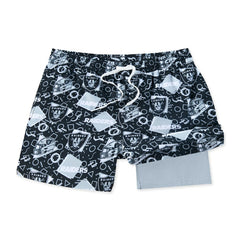 Las Vegas Raiders Chubbies Game Day Fit Classic Lined Swim Trunks Black - NFL