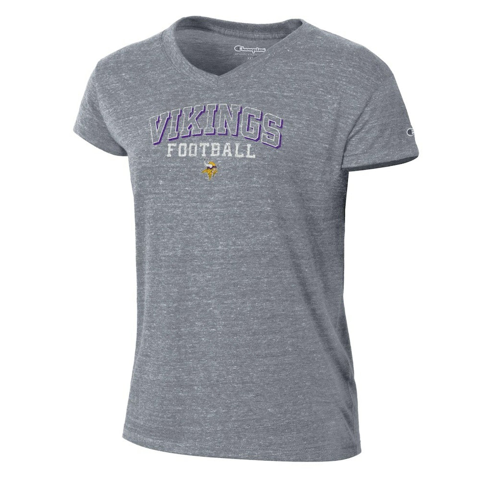 Minnesota Vikings Champion Women's Triumph Tri-Blend V-Neck T-Shirt Heather Gray - NFL