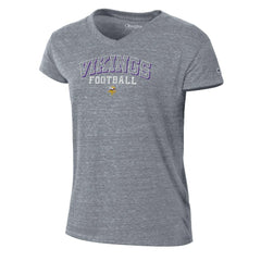Minnesota Vikings Champion Women's Triumph Tri-Blend V-Neck T-Shirt Heather Gray - NFL