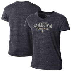 New Orleans Saints Champion Women's Triumph Tri-Blend V-Neck T-Shirt Black - NFL