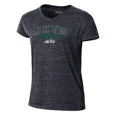 New York Jets Champion Women's Triumph Tri-Blend V-Neck T-Shirt Black - NFL