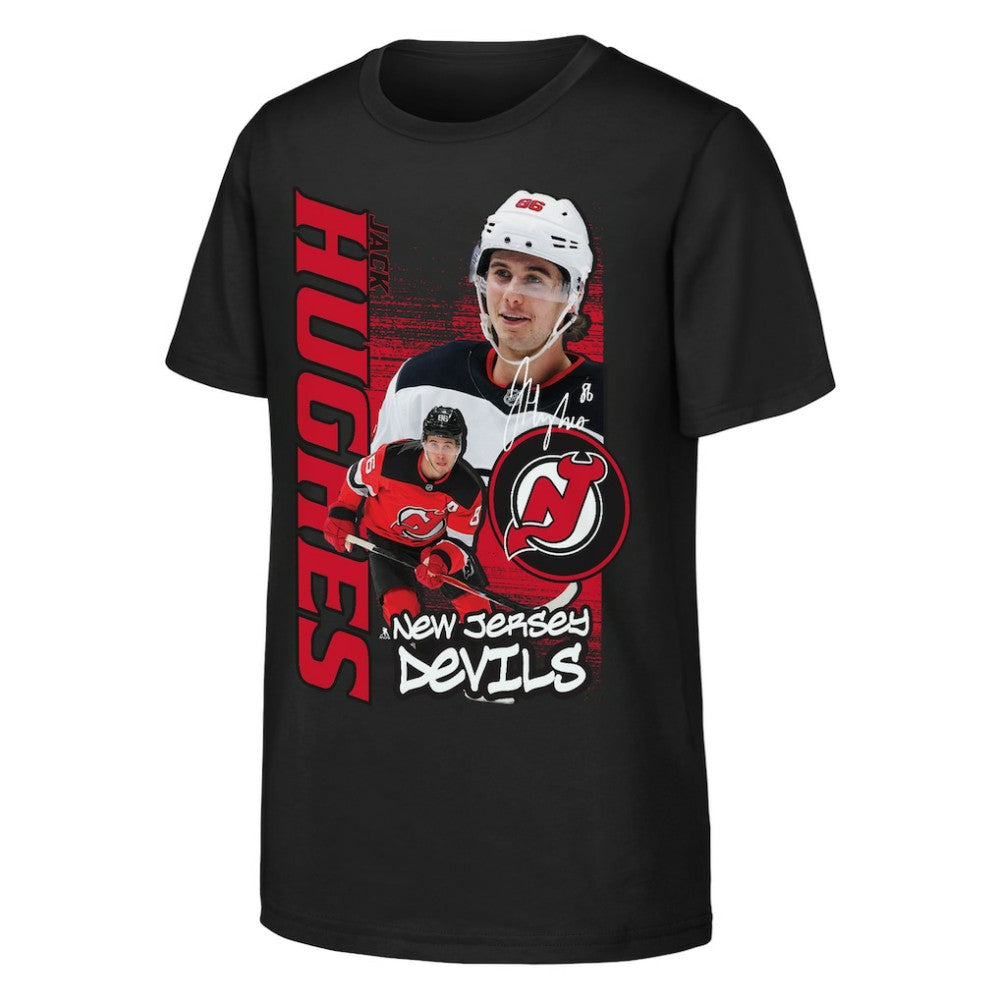 Jack Hughes New Jersey Devils - Outerstuff Youth Playmaker T-Shirt Black