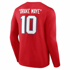 Drake Maye New England Patriots Nickname Long Sleeve T-Shirt Red - NFL