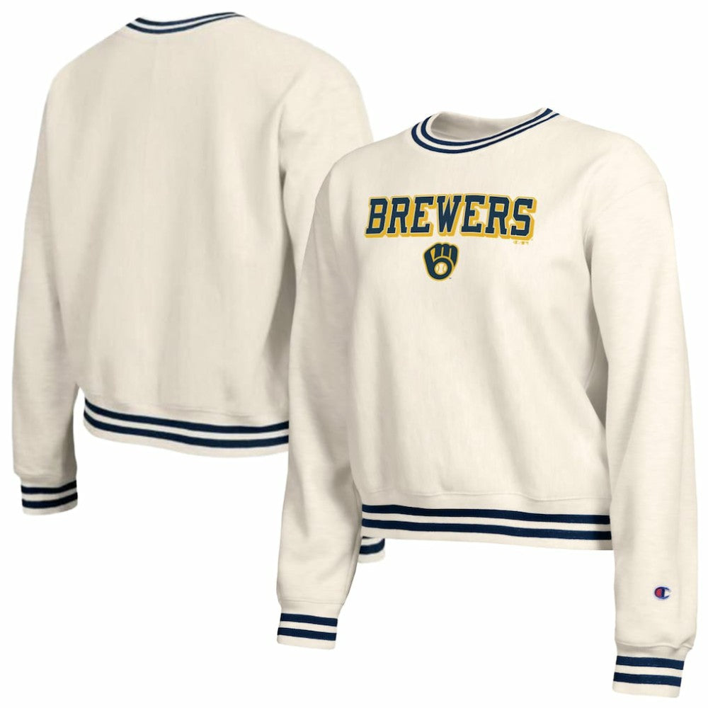Milwaukee Brewers Champion Women's Reverse Weave Sweatshirt On Sale