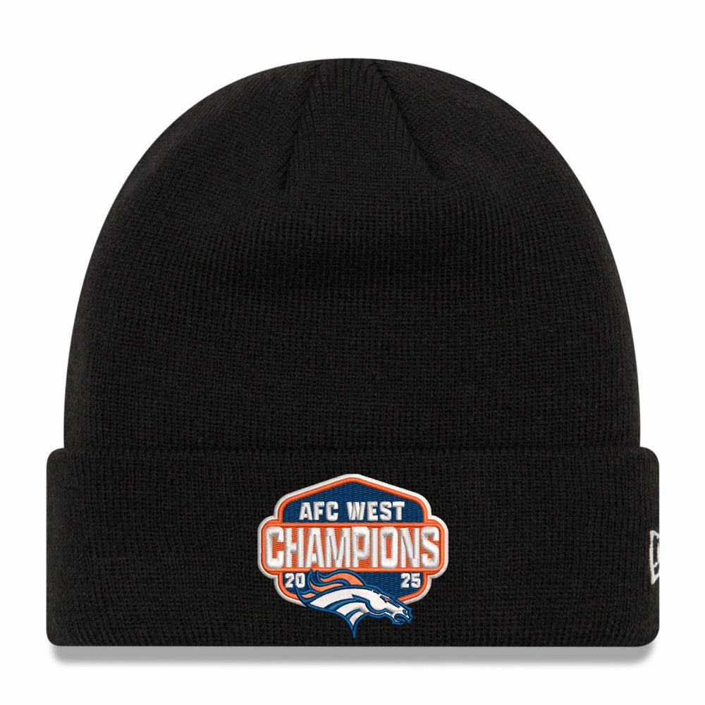 Denver Broncos New Era 2025 AFC West Division Champions Cuffed Knit Hat Black - NFL
