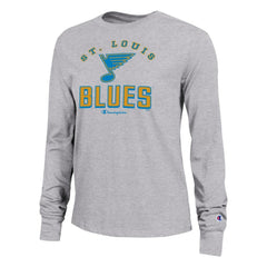 St. Louis Blues - Champion Women's Core Long Sleeve T-Shirt Gray