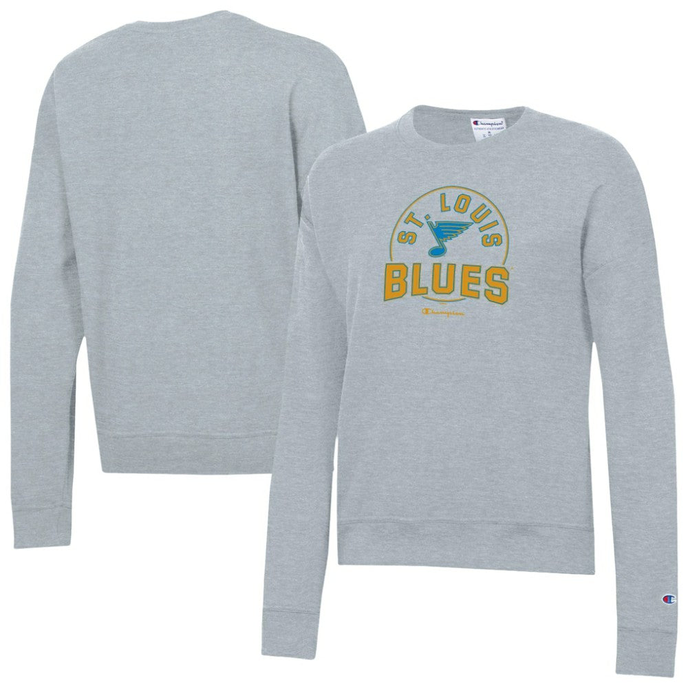 St. Louis Blues - Champion Women's Powerblend Fleece Sweatshirt Gray