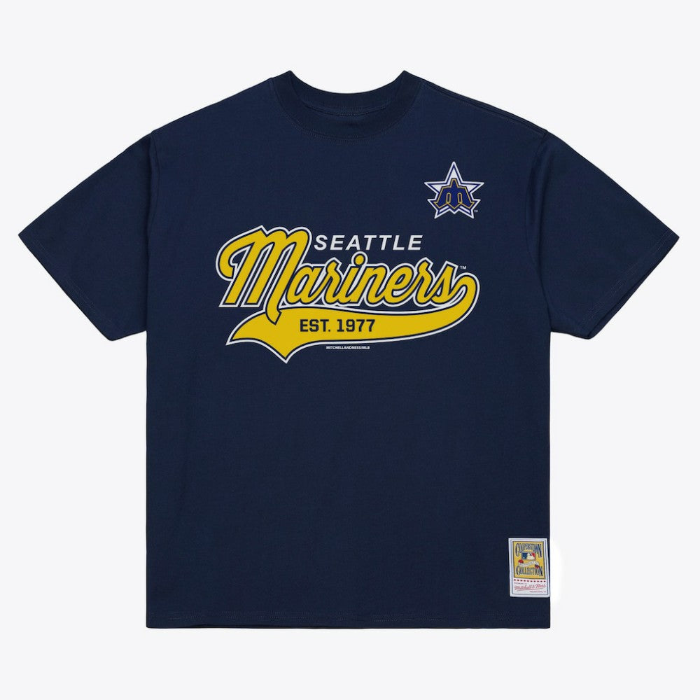 Seattle Mariners Mitchell & Ness Script Sweep Arch T-Shirt Clearance