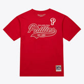 Philadelphia Phillies Mitchell & Ness Script Sweep Arch T-Shirt Sale