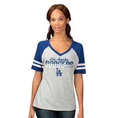 Los Angeles Dodgers G-III 4Her by Carl Banks Women's Goal Line Raglan V-Neck T-Shirt discount